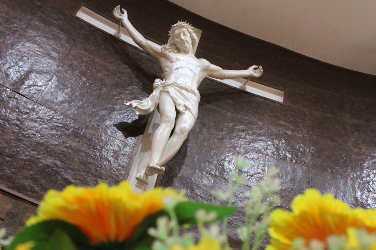 Statue of Christ in the church sanctuary